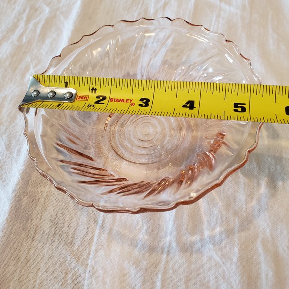 Lot of 3 Vintage Depression Glass Pink Berry Bowls - Picture 6 of 7